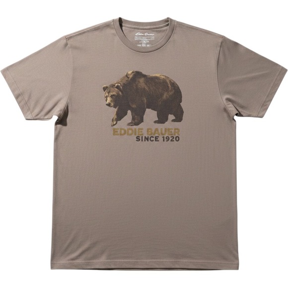 Eddie Bauer Other - Eddie Bauer Mens Grizzly Bear Graphic T-Shirt Brown Cotton USA Tall Large TL